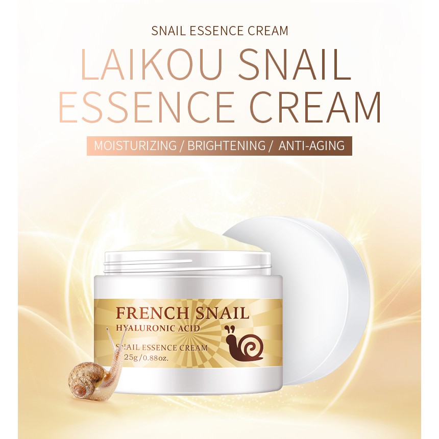 LAIKOU Snail Essence Cream Kem dưỡng da mặt Hyaluronic Acid Repair Moisturizer 25g