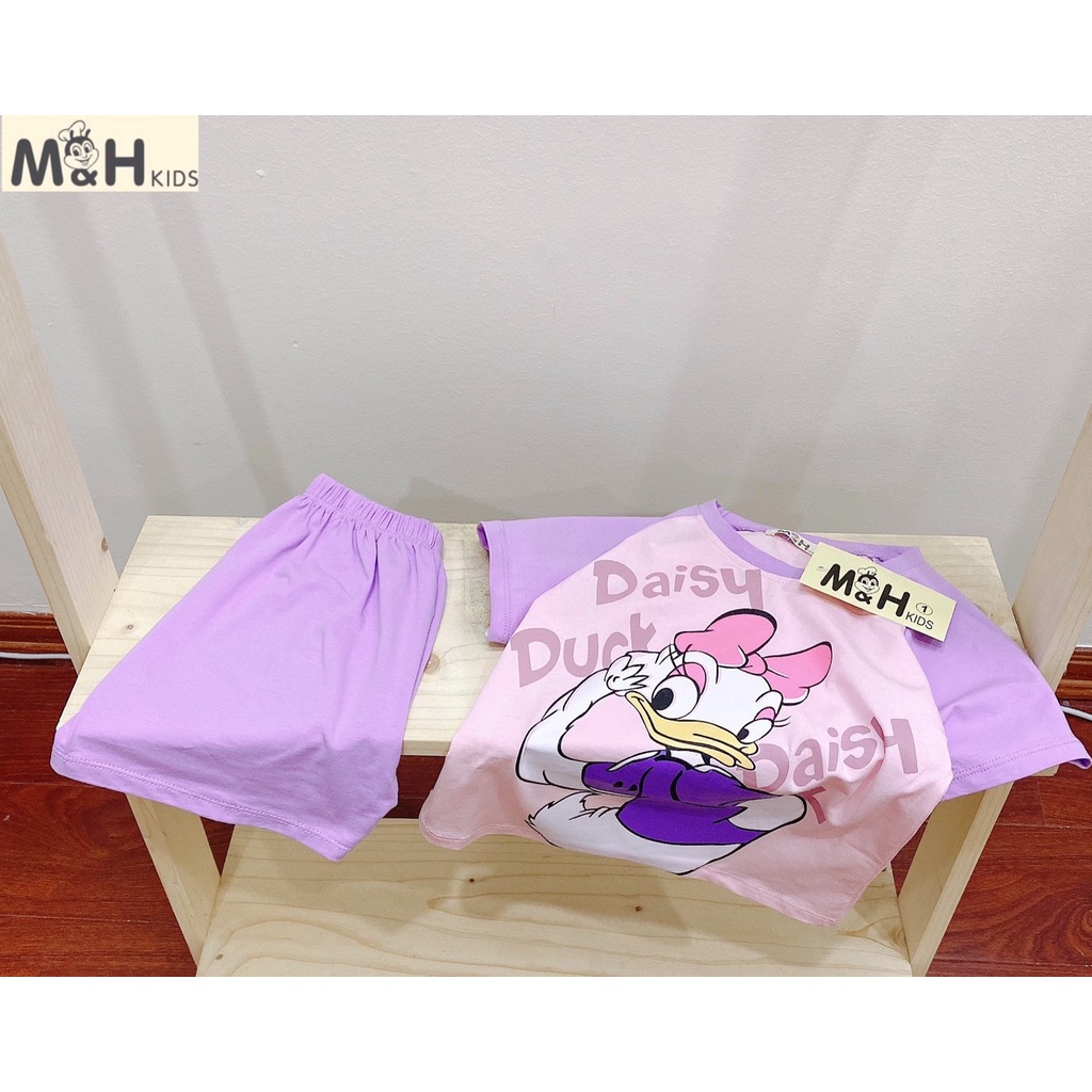 SET39 - Bộ bé gái, Bộ cotton cộc tay cho bé gái in hình, có 3 màu,  từ 20-35kg, Richkid123