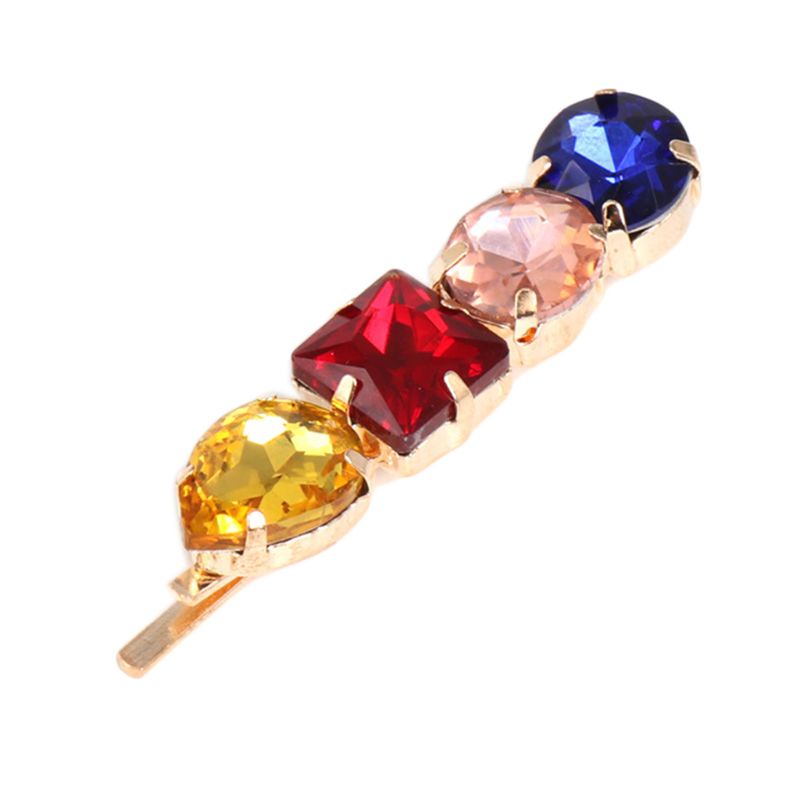 Kẹp Tóc Hợp Kim Đính Kim Cương Giả Nhiều Màu Sang Trọng Cho Nữ