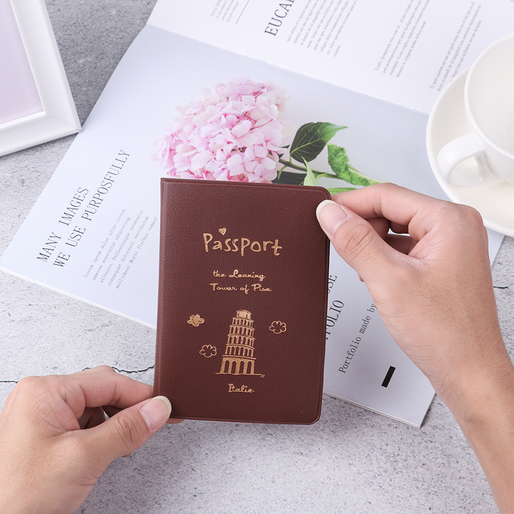 Vỏ Bọc Passport Bằng Da Pu Chống Thấm Nước Nhiều Màu Sắc Tiện Dụng