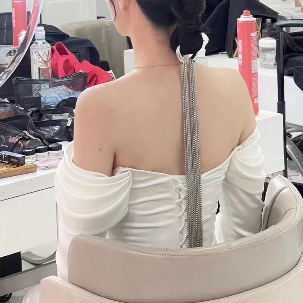 Phụ kiện tóc kiểu ruy băng nhiều lớp tua rua phong cách punk cổ điển thời trang dành cho nữ