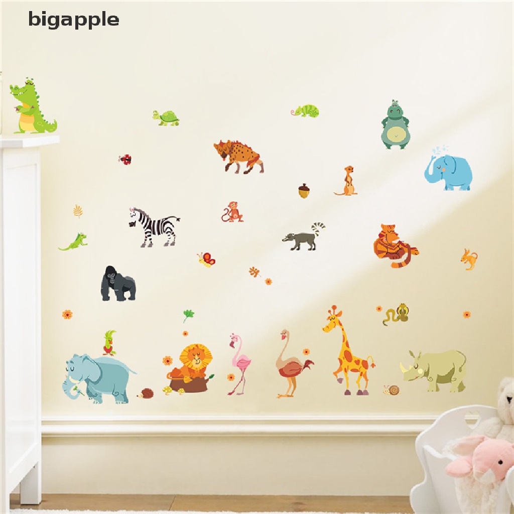 bigapple Animals Wall Stickers for Kids Baby Home Poster MonkeyElephant Horse Wall Decals RDG