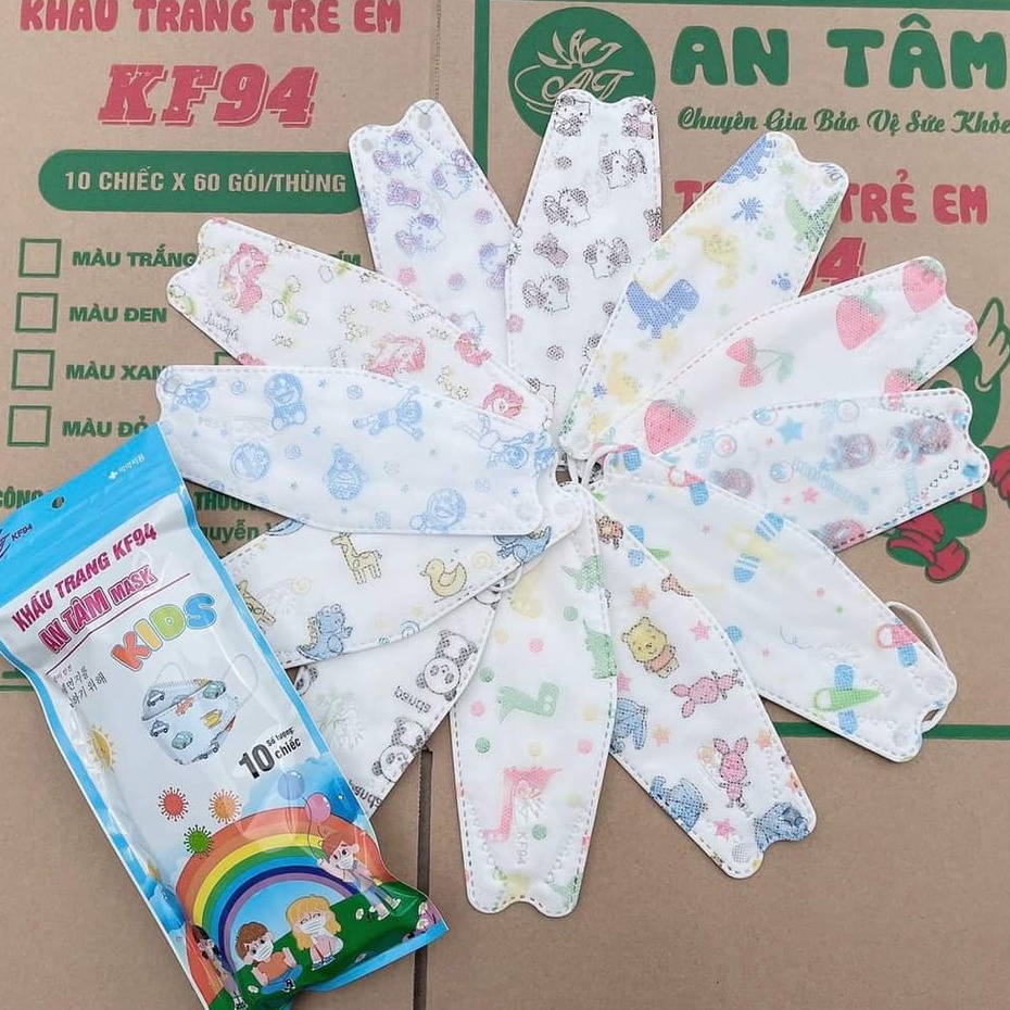 Khẩu trang trẻ em KF94 thương hiệu An Tâm, cho bé 6-12 tuổi