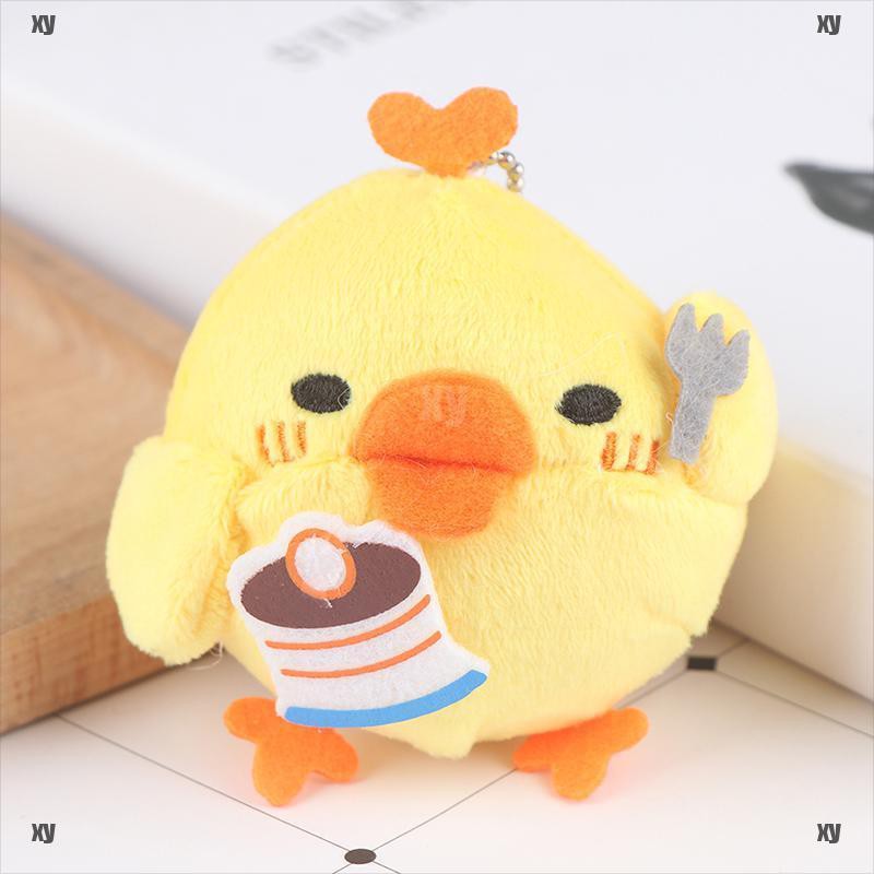 Móc khóa hình chú gà con nhồi bông đáng yêu xinh xắn