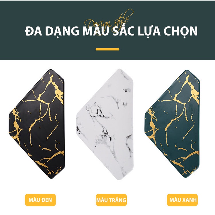 Kệ Góc Tam Giác Nhà Tắm, Kệ Để Đồ Nhà Tắm Gốm Sứ Vân Cẩm Thạch Cao Cấp
