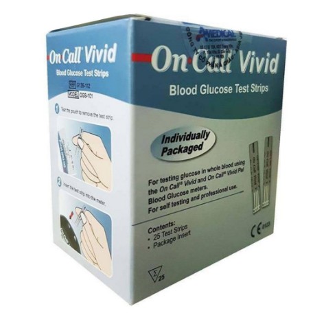 Que thử đường huyết ACON On Call Vivid( hộp 25 test rời)