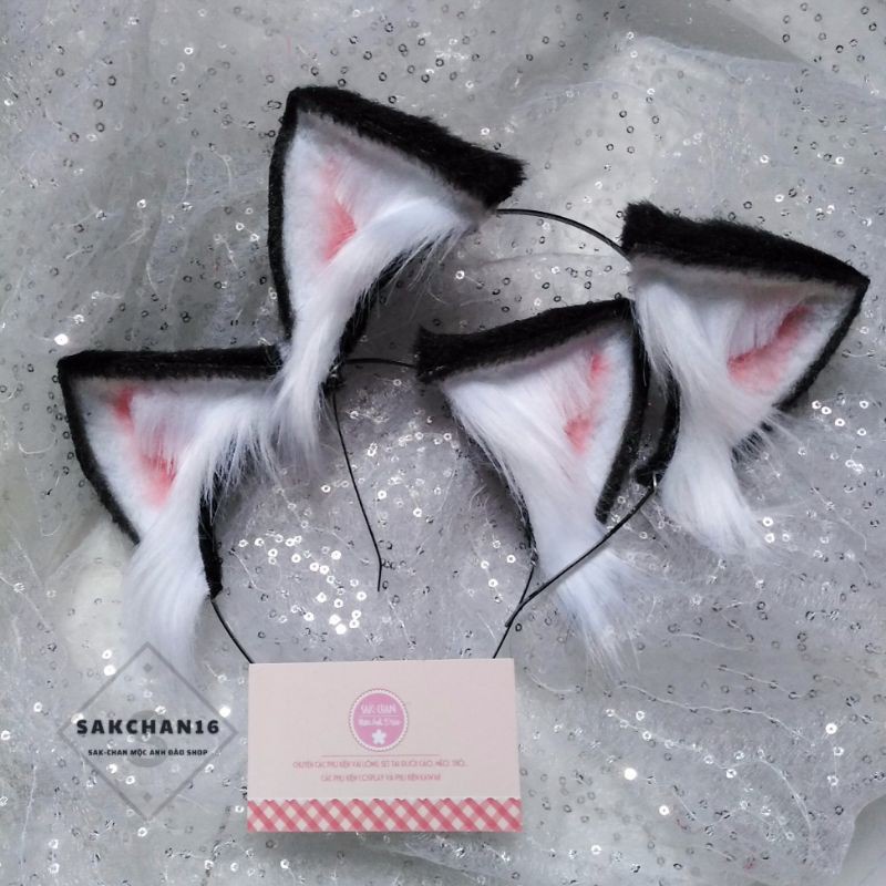 №☍☒Cài tai mèo cosplay loại đẹp định hình dáng và đuôi mèo