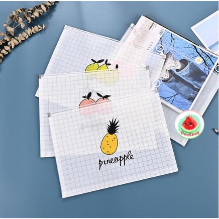 Túi Đựng Tài Liệu Khổ A4 Khóa Zip Trong - Túi Hồ Sơ Dễ Thương Nhiều Họa Tiết DUASHOP