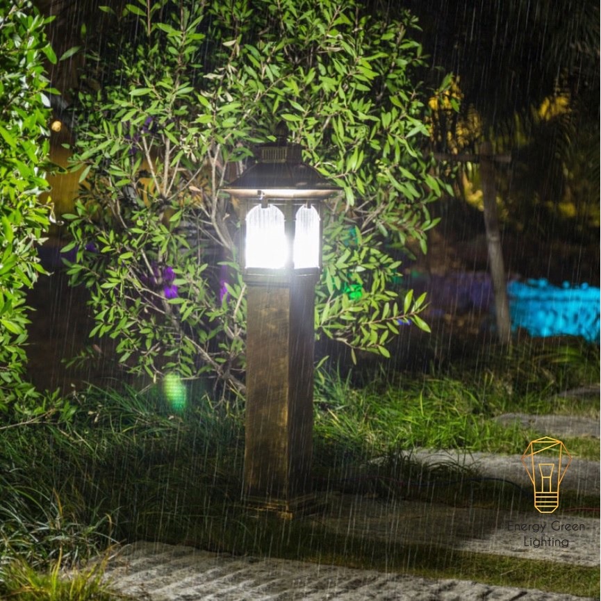 Đèn Cột Trang Trí Sân Vườn Cổ Điển Energy Green Lighting DSV-1172 Chống Nước - Chiều Cao 82cm - Cắm Điện 220V - Kèm Bóng