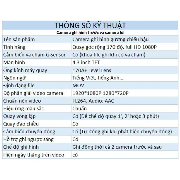 CAMERA HÀNH TRÌNH GƯƠNG TÍCH HỢP CAMERA LÙI 3 TRONG 1 | BigBuy360 - bigbuy360.vn