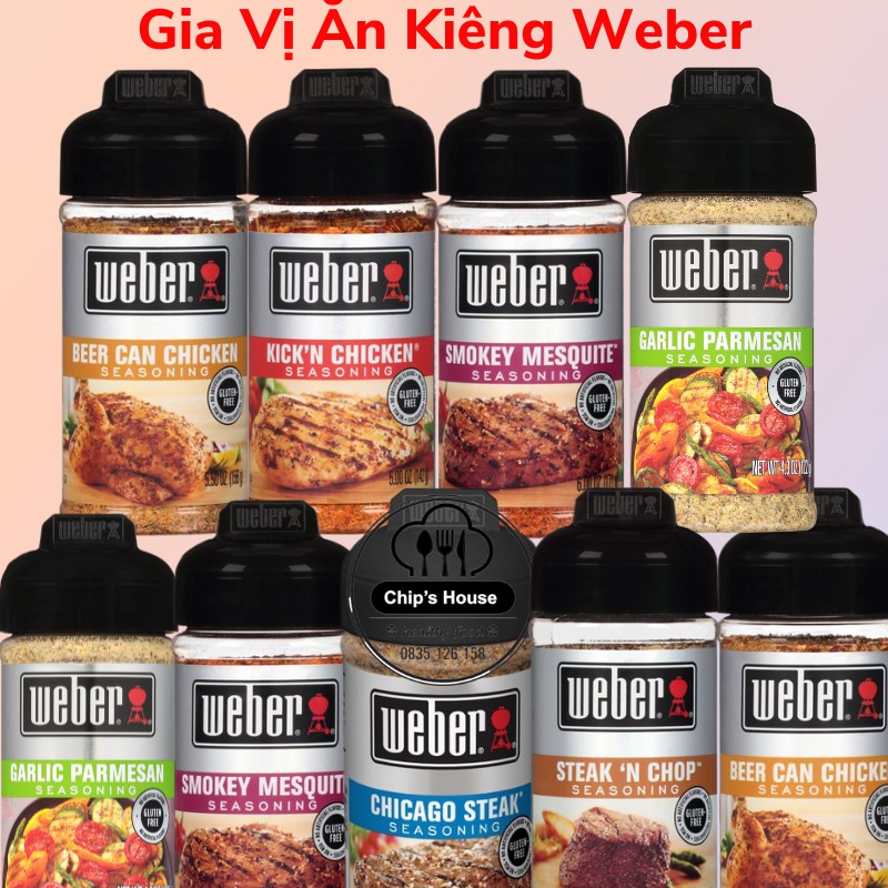 GIA VỊ ĂN KIÊNG WEBER  cho người eat clean, gym, diet, keto, ăn kiêng, tiểu đường