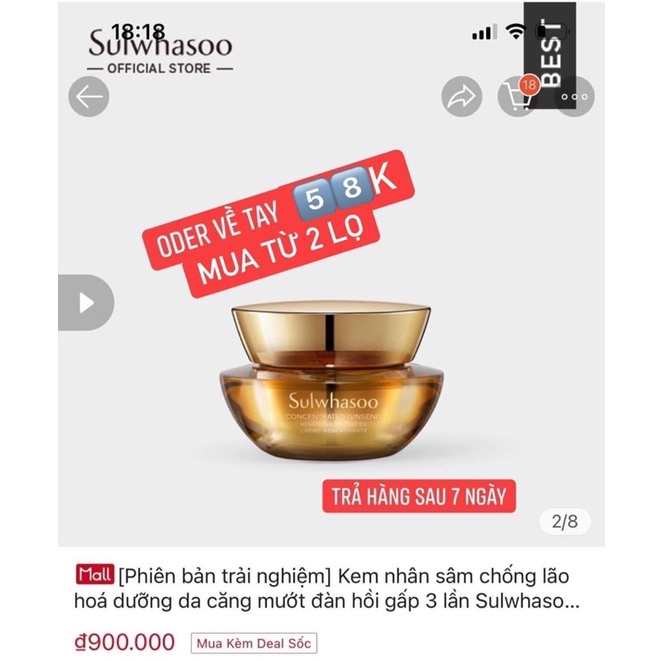 Kem nhân sâm Sulwhasoo chống lão hoá mạnh mẽ, trẻ hóa da toàn diện