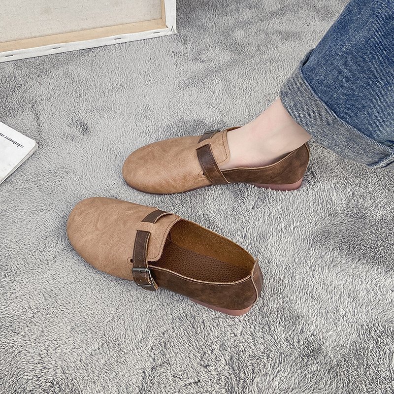 Giày Đế Bằng Chống Trượt Màu Trơn Đơn Giản Thời Trang Phong Cách Hàn Quốc Cho Nữ