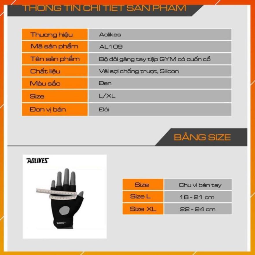 [Sỉ] - Aolikes HS 113 - 112 - 109 - 1678 (1 Đôi) GĂNG TAY TẬP GYM HỞ LƯNG CÓ CUỐN CỔ TAY, ĐỆM LÒNG BÀN TAY CHUYÊN GYM