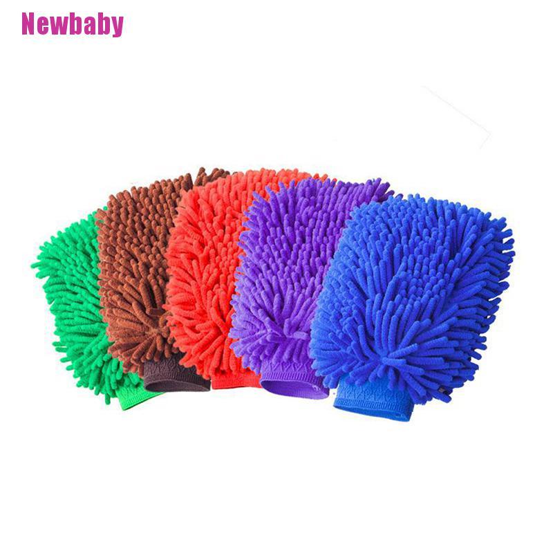 Găng Tay Rửa Xe Bằng Sợi Microfiber Chenille Mềm Mại Cho Xe Hơi