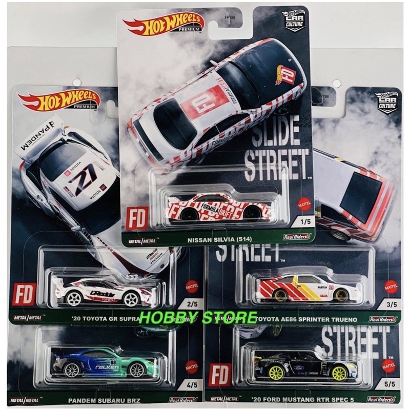 Hobby Store xe mô hình Hot Wheels Premium Slide Street set full 5 xe