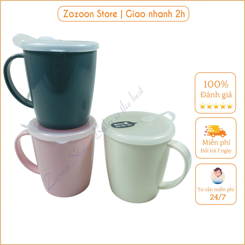 Cốc uống nước cho bé ăn dặm có lỗ cắm ống hút làm bằng chất liệu nhựa PP cao cấp hàng nội địa Nhật Bản - Zozoon Store
