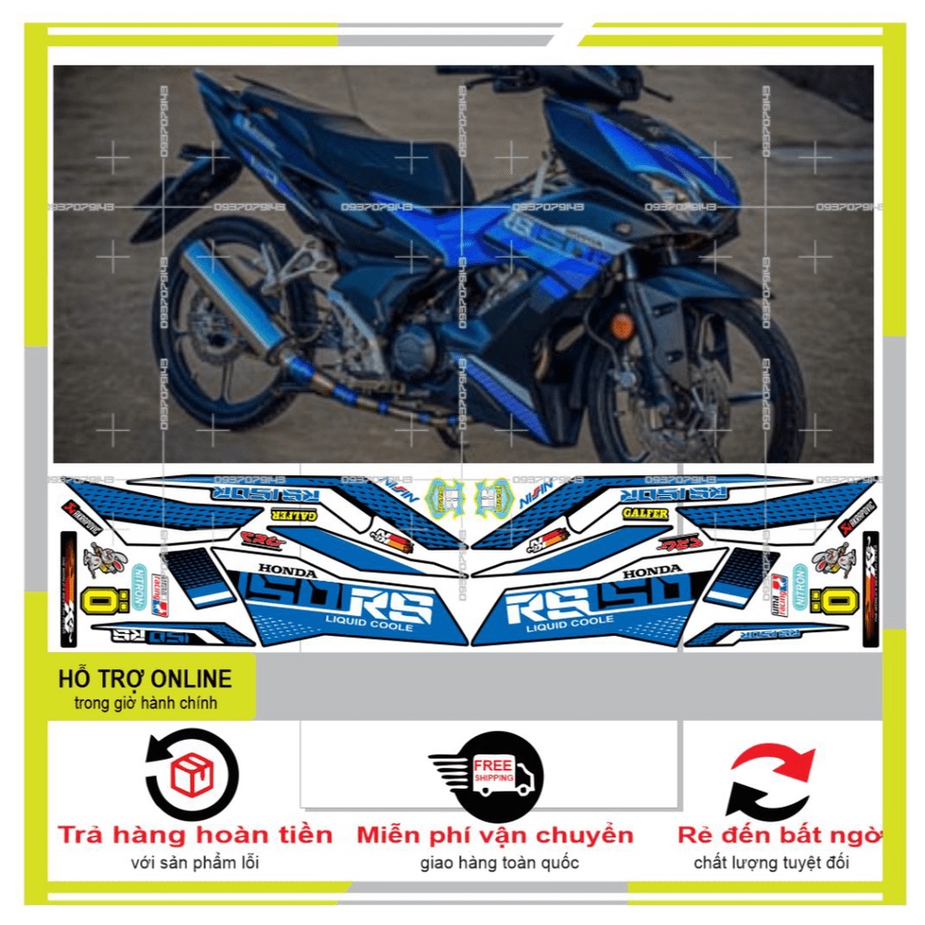 TEM XE WINNER X RS 150 XANH ĐEN -- SHIN DECAL 2