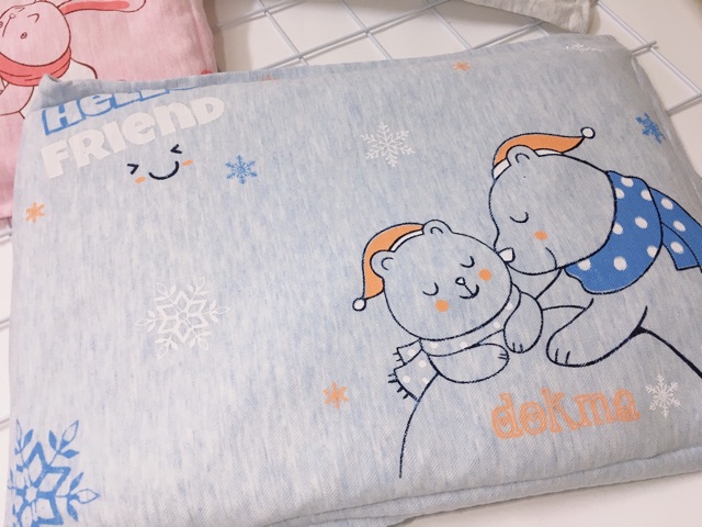 Gối bông cotton sơ sinh Dokma (27x38x1,5cm)