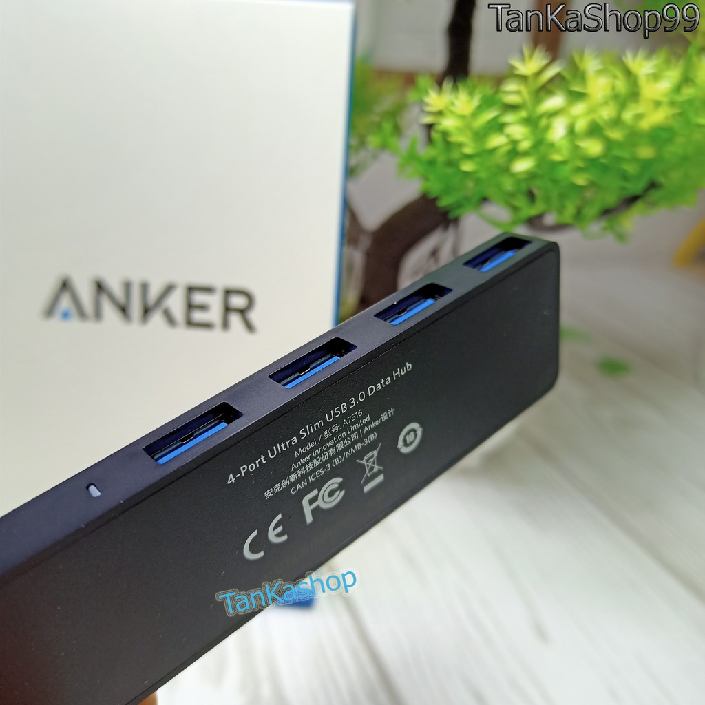 Bộ Chia Cổng Hub USB 3.0 Anker A7516 Ultra Slim - 4 Cổng USB Tốc Độ Cao