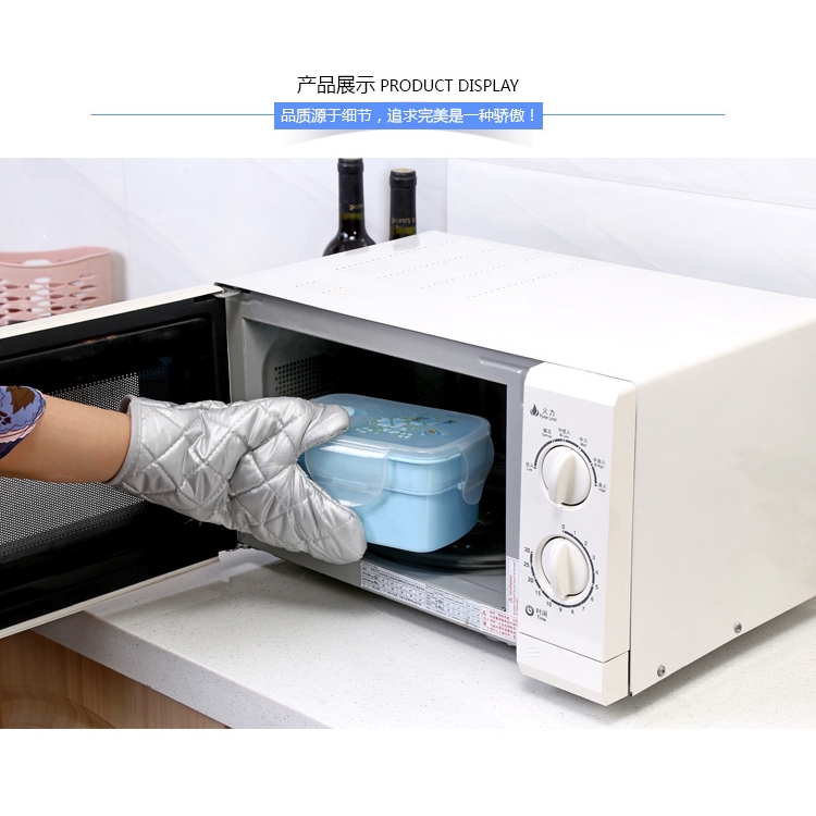 Găng tay lò vi sóng cotton dày dặn, găng tay cách nhiệt chịu nhiệt cao, nướng lò và nóng tay.