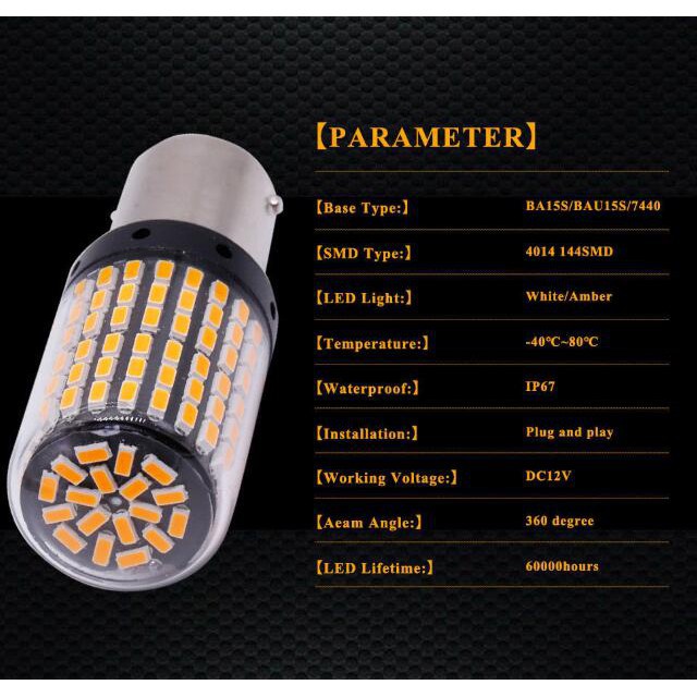 Bóng Đèn LED Lymoyo T20 144smd S25 1156 Ba15S P21W Cho Xe Hơi Bay15D Bau15S Py21W T20 7440 W21W W21 / 5w