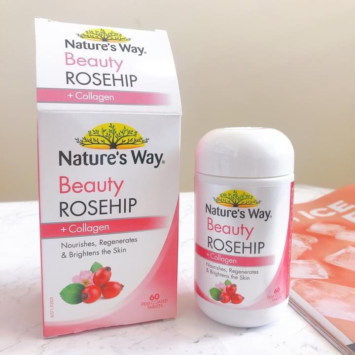 Viên uống Nature's Way Beauty Rosehip + Collagen 60 viên