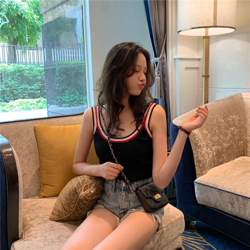 NEW Áo Hai Dây Dệt Kim Thiết Kế Đơn Giản Phong Cách Hàn Quốc | BigBuy360 - bigbuy360.vn