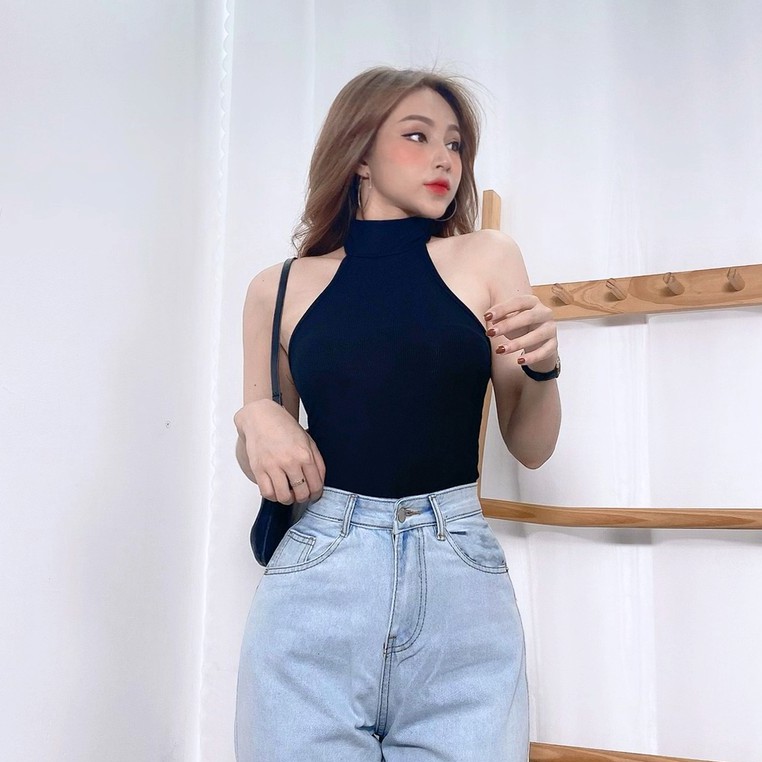 Áo cổ yếm hở lưng TiQi A105