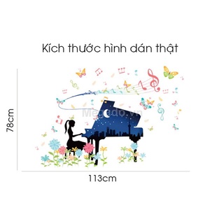 [HCM]DECAL DÁN TƯỜNG CÔ GÁI ĐÁNH ĐÀN