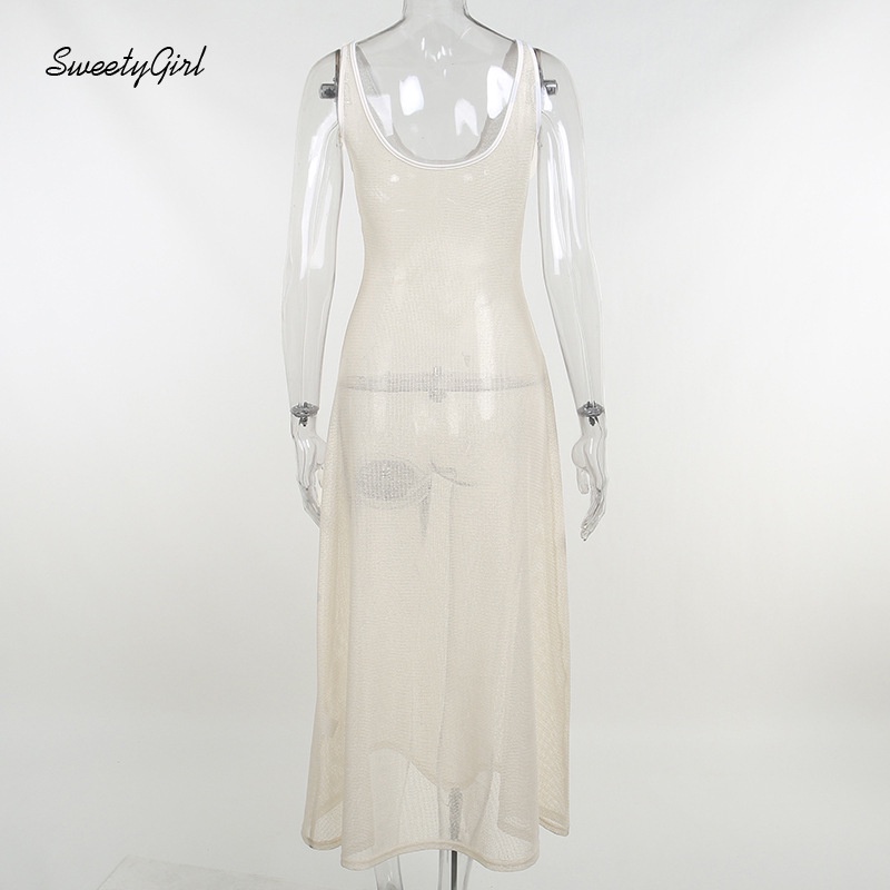 Đầm Cổ Chữ U Không Tay Hở Lưng Màu Trơn Thời Trang Dành Cho Nữ 2022