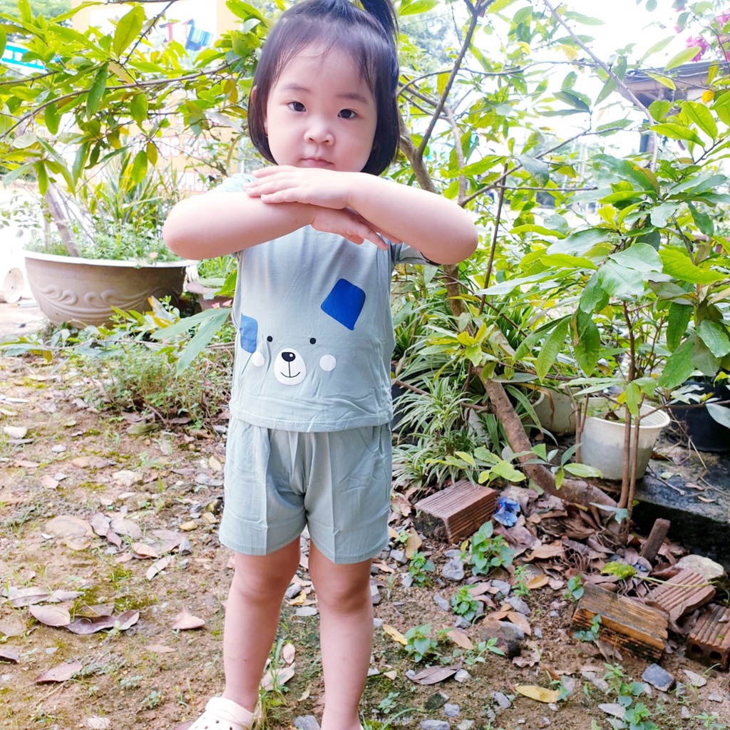 Đồ Bộ Cún yêu Cho Bé Vải Thun Lạnh, Bộ Cho Bé Mặc Nhà, Bộ Quần Áo Trẻ Em Mùa Hè Hình Thú Ngộ Nghĩnh