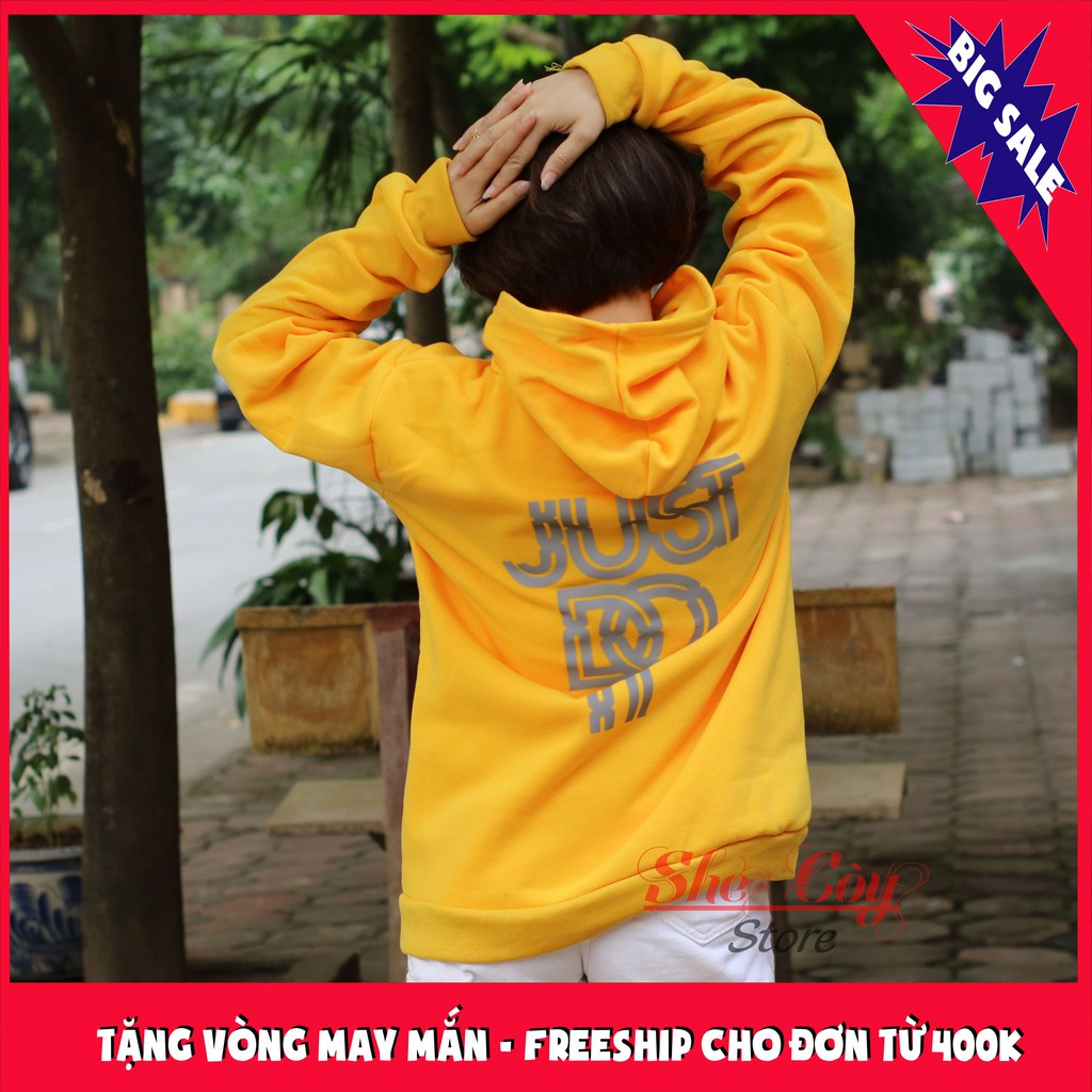 Áo Khoác Hoodie - Swearthirt nam nữ PHẢN QUANG chất nỉ 100% cotton dày dặn Just do it