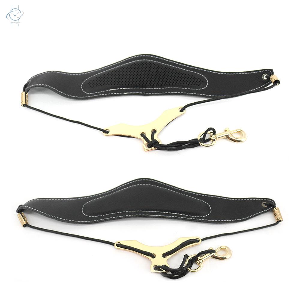 ♫Universal Adjustable Saxophone Neck Strap PU Leather Sax Strap Metal Hook Breathable Design for Tenor/ Soprano/ Alto Saxophones Accessories