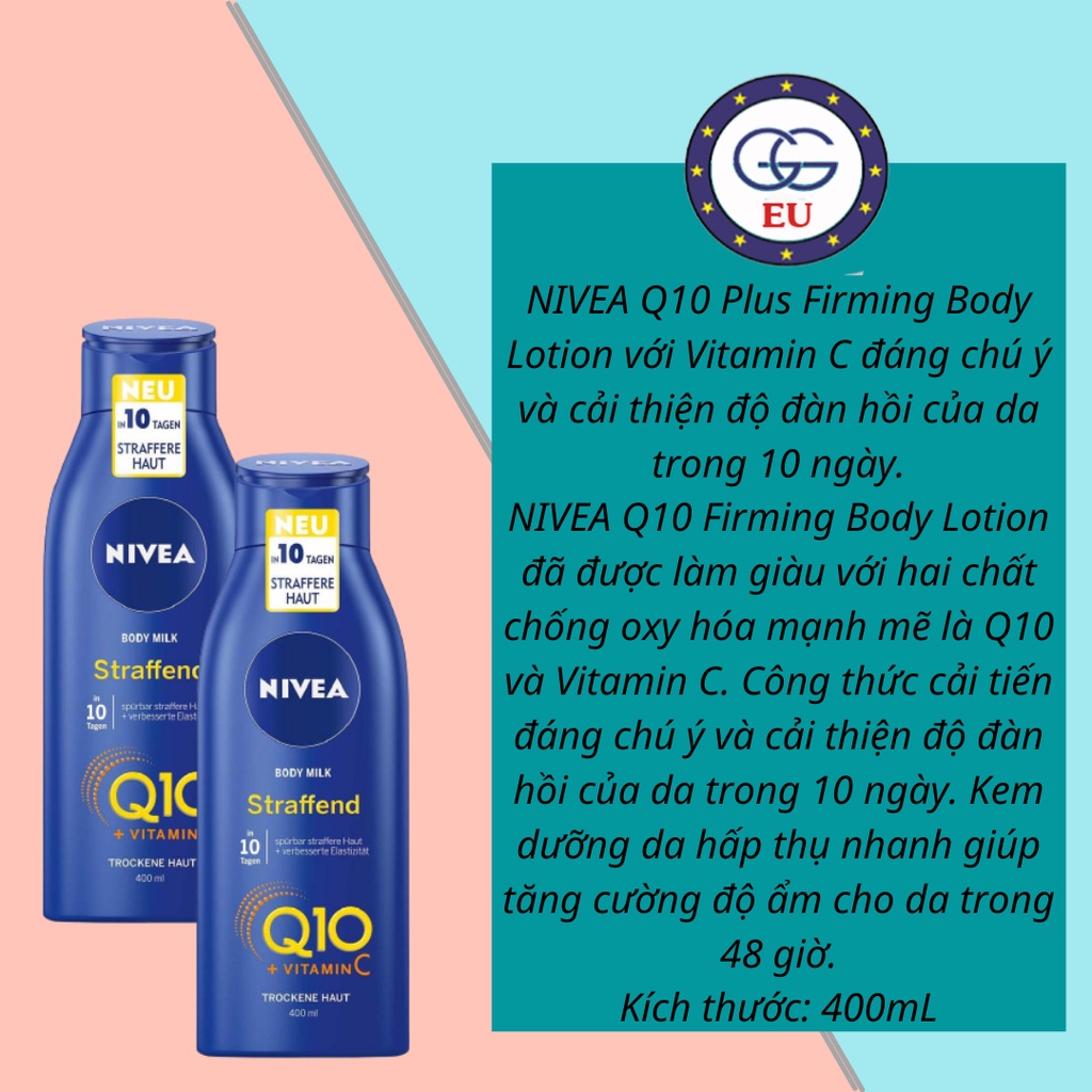 Dưỡng thể Nivea Q10, cấp ẩm chăm sosc da toàn diện, Nội địa Dức, GGEU