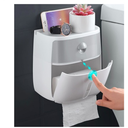 Hộp đựng Giấy Vệ Sinh ECOCO Cao cấp 2 tầng - Đa năng, Sang trọng, E1804 (màu ngẫu nhiên)