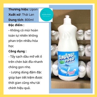 Nước Rửa Chén Không Mùi Lipon Thái Lan 800ml