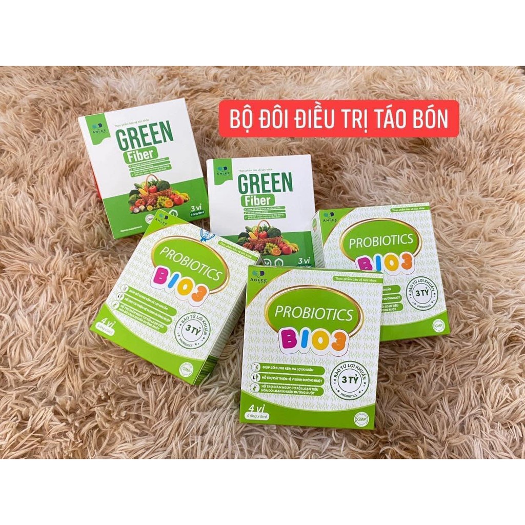 Bộ đôi hỗ trợ táo bón_Men Probiotics Bio3 + Chất Xơ Green Fiber