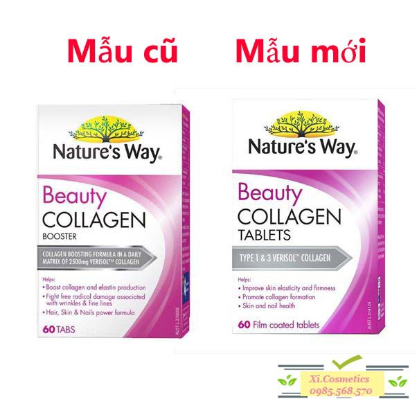 Viên uống Nature’s Way Beauty Collagen Booster 60 viên của Úc mẫu mới - Hỗ trợ đẹp da