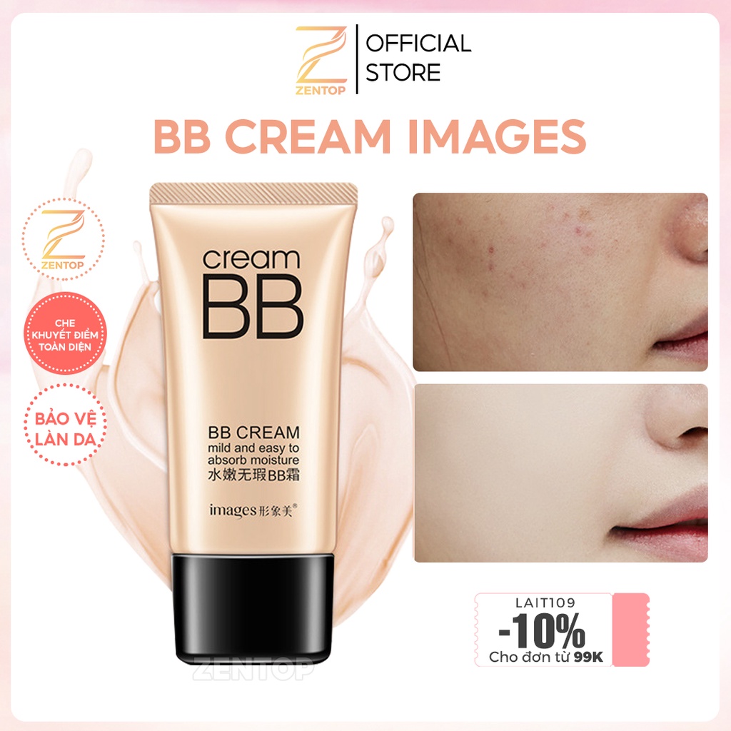 Kem nền BB Cream Images 2 trong 1 trắng sáng da siêu mịn kem nền trang điểm Zentop