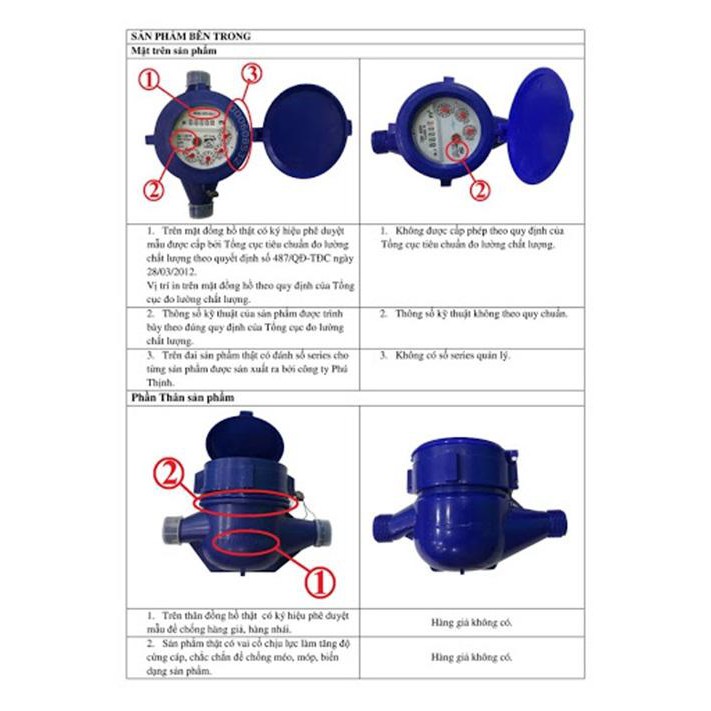 Đồng Hồ Nước PHÚ THINH 314, Đồng Hồ Đo Lưu Lượng Nước (Có giấy kiểm định và phiếu bảo hành)