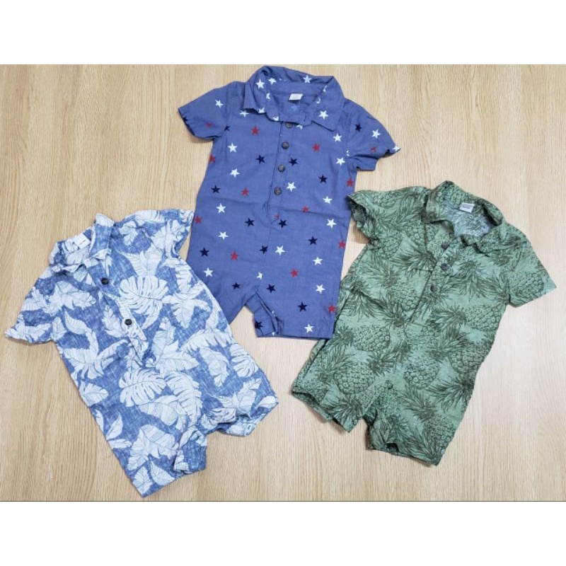 Romper vải cổ sơ mi OLDNAVY bé trai size 3-24m