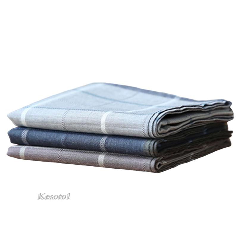 Set 3 Khăn Tay Kẻ Sọc Mềm Mại Làm Quà Tặng Cho Cha / Đám Cưới