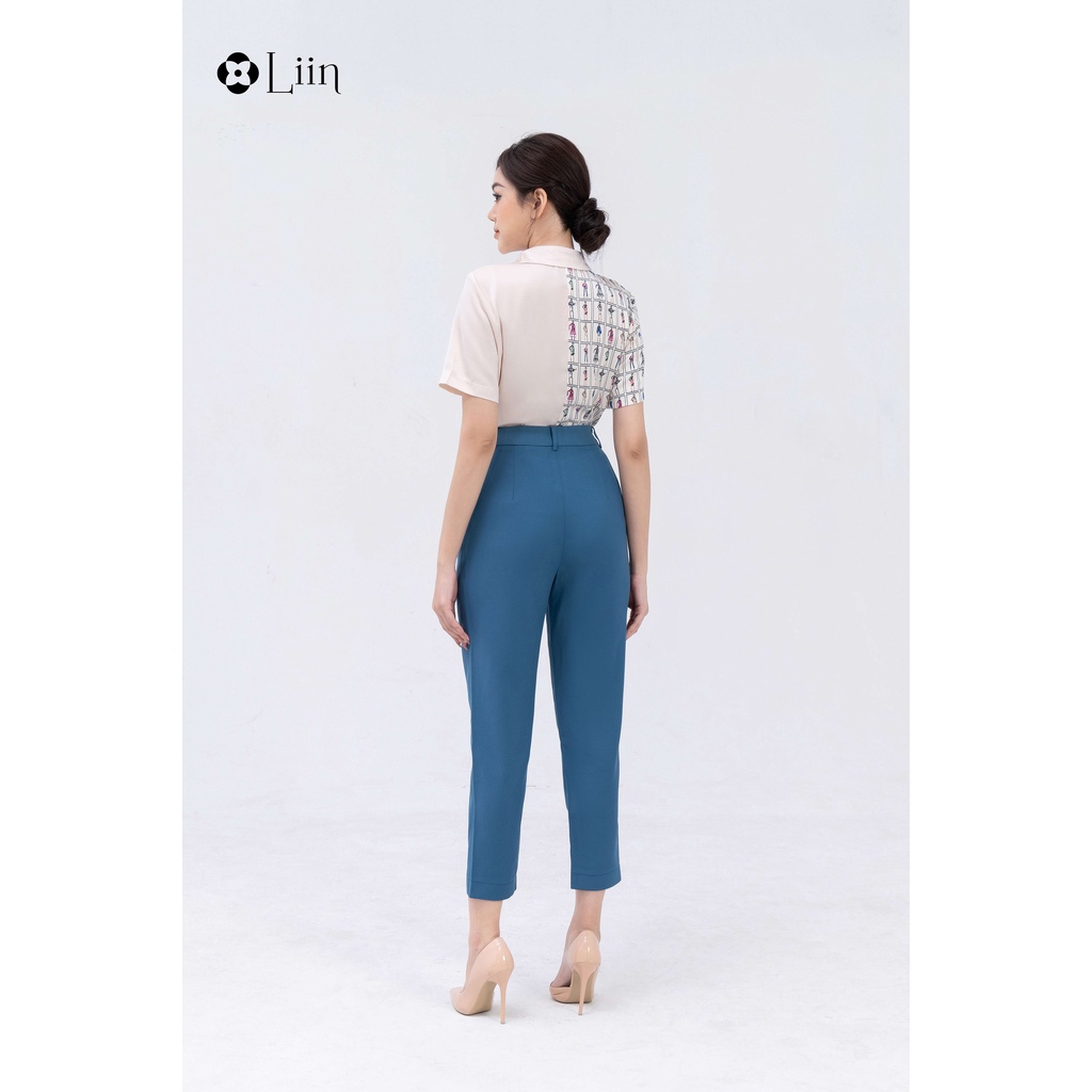 Áo sơ mi cổ đức linbi thiết kế mix họa tiết kiểu dáng năng động, thời thượng liin clothing SM4440