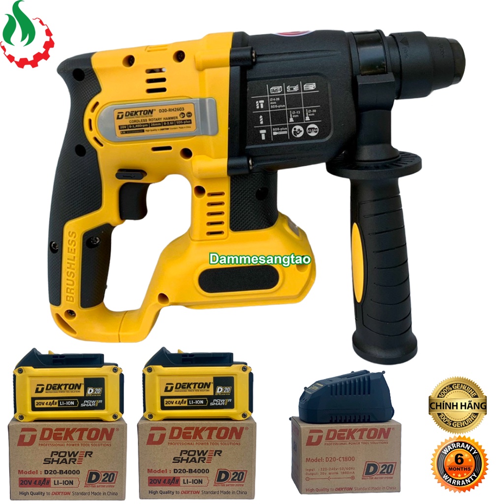 Máy khoan bê tông pin 18V Dekton D20-RH2603