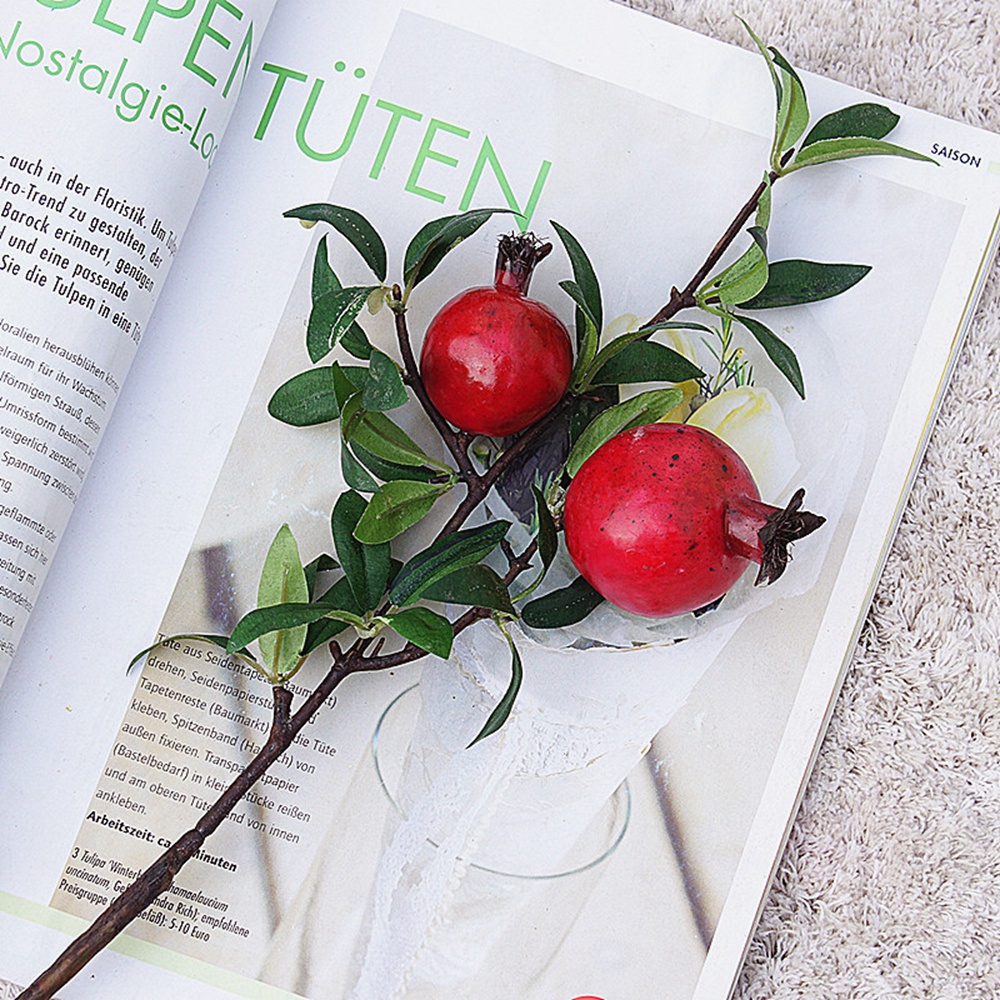 Epoch Nhánh 2 Nhánh Hoa Lựu Giả Nhiều Màu Dùng Trang Trí Nhà Cửa / Tiệc Tùng