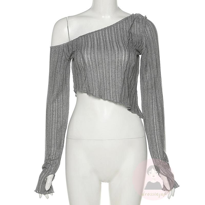 Áo Thun Dài Tay Màu Trơn Thiết Kế Độc Đáo Thời Trang Mùa Hè Cho Nữ