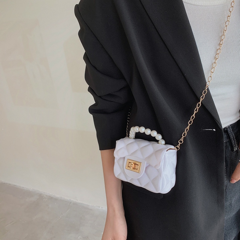 Túi Đeo Chéo mini Đính Hạt Ngọc Trai Dễ Thương Thời Trang Mùa Hè 2022 Cho Bé Gái