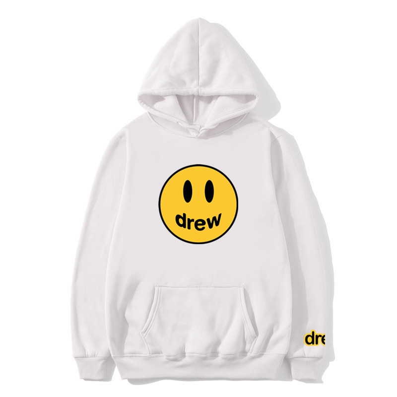 Áo Hoodie Nam Nữ Chất Nỉ Bông Cotton From Rộng Áo Khoác Có Mũ In Hình Tay Không Ban Xù Hình Mặt Cười Drew House DG1 SHOP