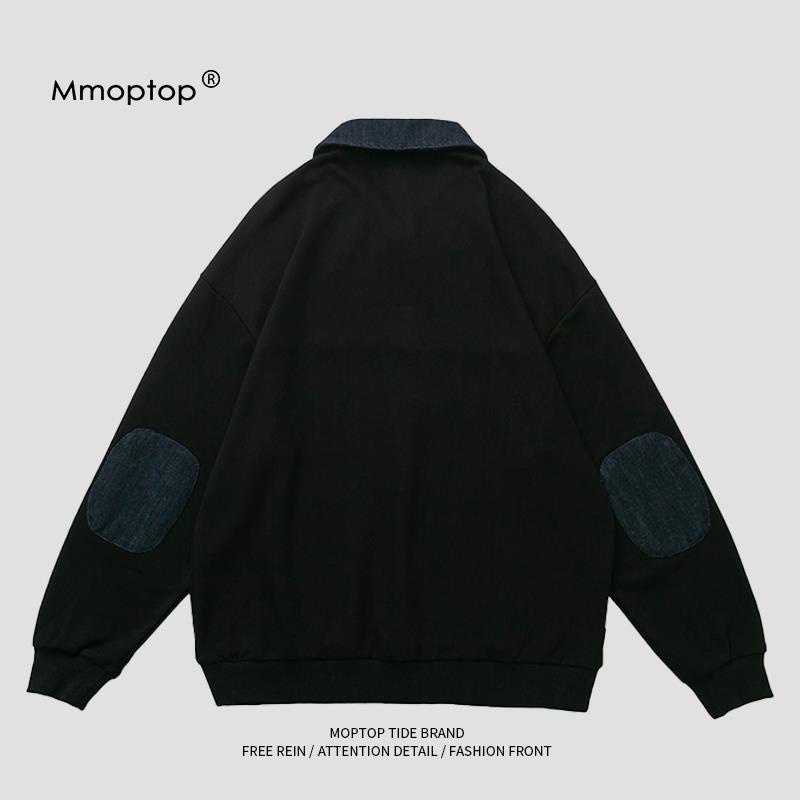 Áo Khoác Jean Tay Dài Có Khóa Kéo Dáng Rộng Thời Trang Thu Đông Cho Nam